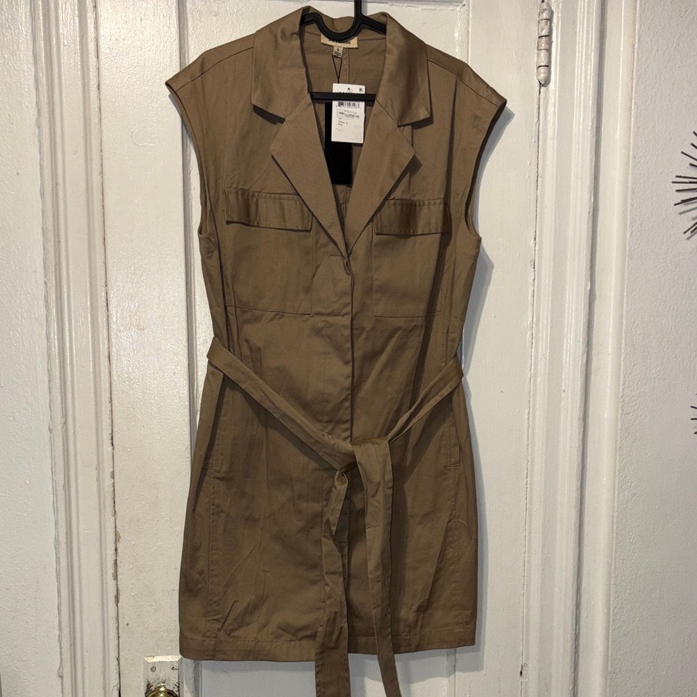 Sleeveless Brown Midi Dress
